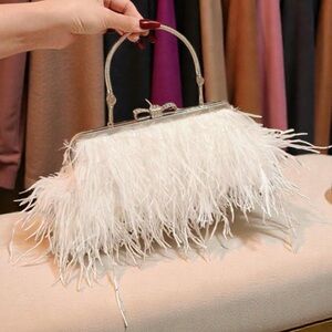 NWT Faux Feather Handbag